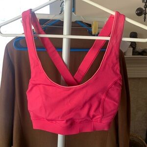 Pink sports bra